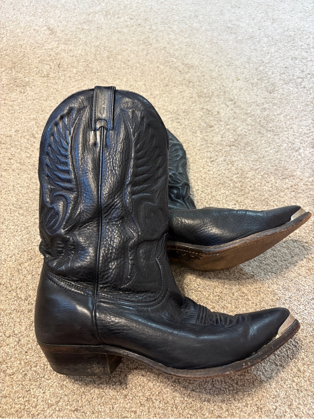 Boulet Cowboy boots size 9.5 black leather